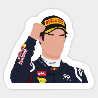 Australian Formula 1 driver Mark Webber celebrating on the podium Sticker